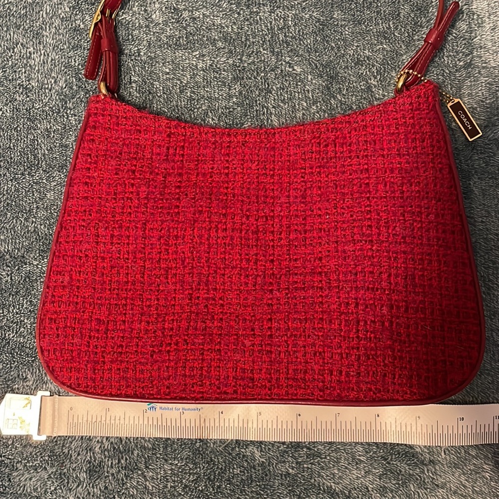 Vintage COACH Wool Tweed & Leather Bag - Picture 5 of 9